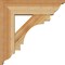 Ekena Millwork Merced Traditional Rough Sawn Bracket w/ Offset Brace, Western Red Cedar, 6"W x 18"D x 18"H BKT0604X18X18MRC01RWR - alternate 3